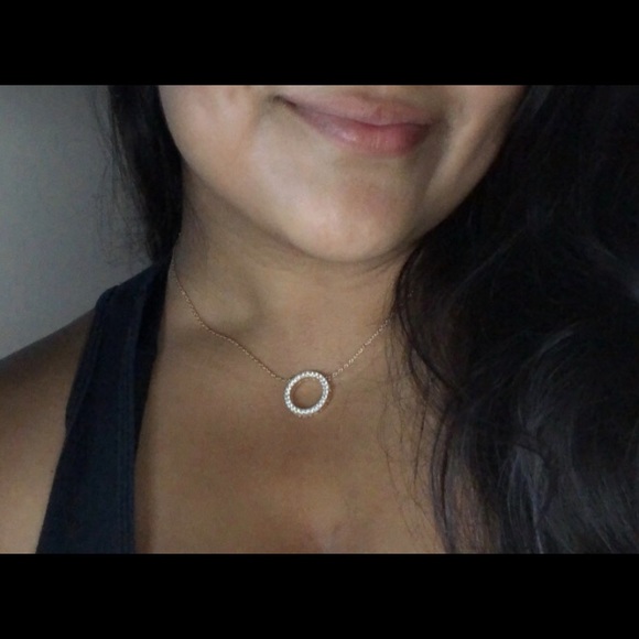 Pandora circle of sparkle necklace rose gold Clearance